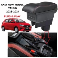 Perodua Axia Arm Rest Axia 2024 Armrest Car Arm Rest 3 Usb Port Armrest Console Box Axia Double Laye