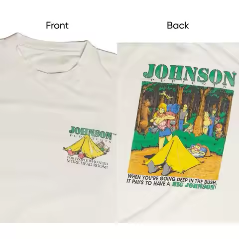 Vintage 90s Big Johnson Pup Tents T-Shirt 2 sided