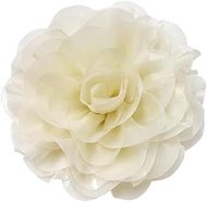 Dainty Fabric Flower Large Brooch for Women Elegant 3D Rose Floral Hair Clip Lapel Pins for Dresses 