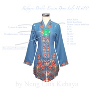 Encim Kebaya Lily Embroidered Denimbiru H 680 - Neng Lina Kebaya