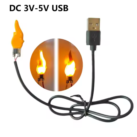 1/2/5/10pcs DC 3V-5V LED Candle Light USB Powered 2200K COB LED Filament with Flickering Flame Bulb 
