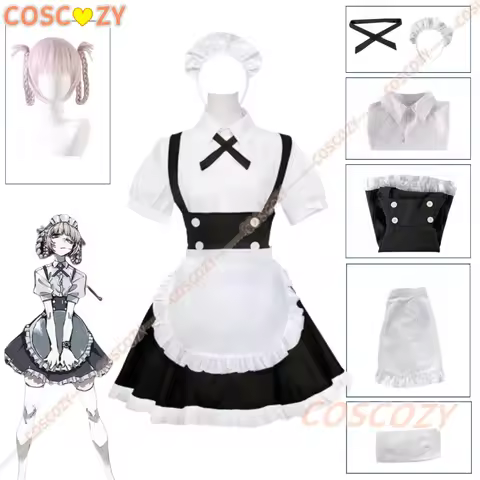 Anime Call of the Night Nazuna Nanakusa Cosplay Costume Wig Maid Uniform Dress Headband Stockings Yo