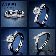 AIFEI JEWELRY 925 Cincin Adjustable Women Diamond Original Ring Fashion Moissanite Perempuan Silver M155