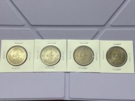 (73年全新4枚大壹圓) 香港大壹元1973年硬幣大一元 英女皇伊麗莎白二世 Government of Hong Kong Queen Elizabeth ll 1973 $1