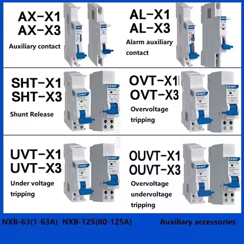 CHINT NXB-63 NXB-125 Under Vottage Release OVT-X1 AX-X1 AL-X1 Alarm Auxiliary Contact SHT-X1 SHT-X3 