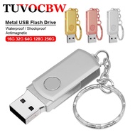 （Free Custom Logo）Metal usb 2.0 pendrive 128GB keychain 64GB flash drive original 32GB 16GB pendrive