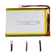 KBT 3.7V 6000mAh Li-Polymer Battery: 906090 Lipo Rechargeable Lithium-ion Replacement Batteries with