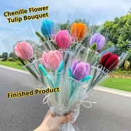 Finished Chenille Flower Tulip Bouquet | Kawat Bulu | Fuzzy Wire Flower | Valentine Mother's Day Pre