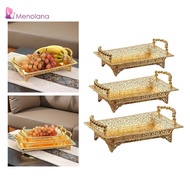 [Menolana] Iron Golden Fruit Tray with Handles Holder Counter Tray Desert Tray Storage