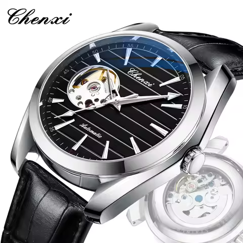 CHENXI 8806 New Leather Hollow Out Automatic Men's Luminous Waterproof High-end Brand Mechanical Fac