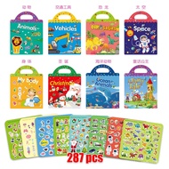 Children sticker book Wholesale diy Dinosaur Animal Scene sticker book Portable sticker book