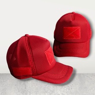 Topi double mess merah velcro tactical