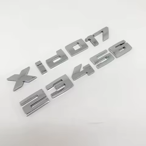 Gloss Silver 3D Letters And Numbers Emblem for X3M40i 40d X4M40i 40d X5M50i X5M50d Sticker for Car T