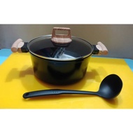 Supra Dutch Oven 24 cm Die Cast Non-Stick Induction Granite Cooking Pot/ + Glass Lid 24 cm Marble No