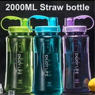Bestseller A09 Botol Minum Enjoy Life 2 Liter - Straw Water Bottle