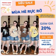 Super Cute Women's Outfit Set Printed T-shirt + Blue Jean Shorts 4 Colors Fz 45-65kg Young Dynamic W