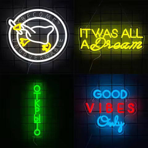 Good Vibes Only Led Neon Signs, 3D Carved Business Icons, Usb Powered, Bar, Game Room, Club, Man Cav