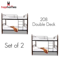Hapihomes 208 Double Deck Bed Frame SET Of 2 (Two) 36x36x75 Single Size Upper and Lower Frame
