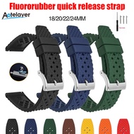 Aotelayer 18mm 20mm 22mm 24mm  Fluorine Rubber Strap Waterproof Silicone Sport Replacment Watch Band