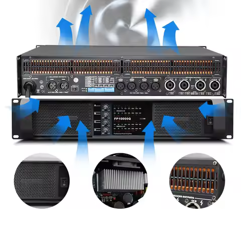 TITummnl Audio Power Amplifier 4 Channels 4x1350W 10000 Watts Live Show Professional Disco Dj Audio 