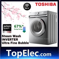 [2022 NEW ARRIVAL] Toshiba TW-BL85A2M(SS) 7.5KG Inverter WIFI Front Load Washing Machine Washer Mesi
