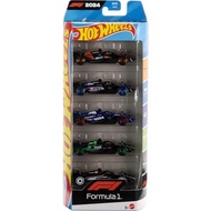 Hot Wheels Toy Cars Formula 1 5-Pack, Set of 5 1:64 Scale Die-Cast Vehicles Feature F1 Racing