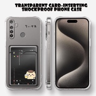 For Realme 5 5S 5i 6i 9i 9 PRO 5G Anime chiikawa Transparent Card Slot Holder Phone Case Soft Casing