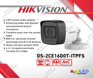 Hikvision DS-2CE16D0T-ITPFS 2MP Audio Bullet Analog Infrared CCTV Camera with Built-in Mic