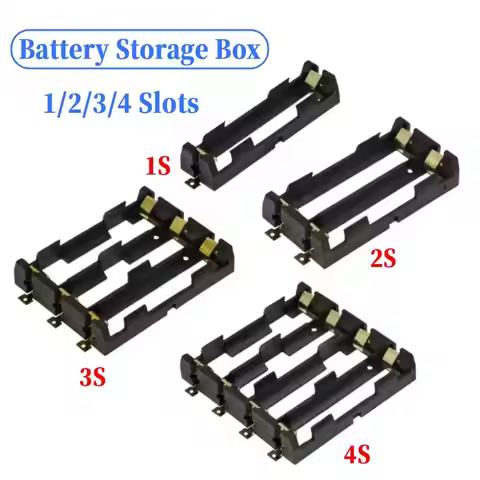1/2/3/4 Slots 18650 SMT Battery Holder Clip Storage Case 18650 3.7V Battery Box Storage Case Contain