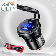 💖FREE Shipping+COD💖 45W 12V/24V Car Charger Adapter Dual USB Ports with Voltmeter for Car Motorcycle