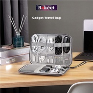 Rokeet Gadget Travel Bag Gadget Organizer Pouch Powerbank Charger Cable Waterproof