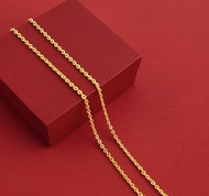 100% Titanium / Kalung Rantai Gold Wanita 18 K Anti Karat / Kalung Titanium Polos Gold Mewah Wanita