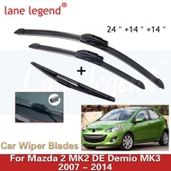 Front Rear Wiper Blades Set For Mazda 2 MK2 DE 2007 - 2014 Mazda2 Demio MK3 Accessories Windscreen W