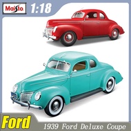 In Stock 1:18 Maisto 1939 Ford Deluxe Coupe Model Car Classic Car Simulated Alloy Kids Gfts Collecti