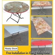 💥YearEnd Sale💢 3ft /4ft diameter Round Foldable Table Wooden/Plastic Top 3V Brand. Free installation