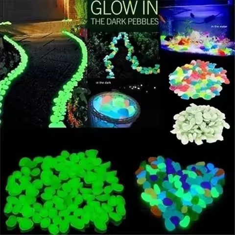 10pcs Decoration 4.5cm Luminous Pebbles Garden Decoration Glow in Dark Luminous Stone DIY Garden Gra