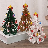 Handmade Christmas Tree Toy for Kids/ DIY Stereo Wooden Christmas Tree Scene Design/ New Year Gift Christmas Ornaments