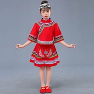 56 Ethnic Minorities Kids Costume Miao Buyi Gaoshan Naxi Dance Performance Zhuang March 3