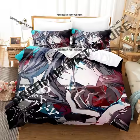 Fashion Nico Nico Singer Ado Hello Signals Bedding Set Single Twin Full Queen King Size Bed Set Kids