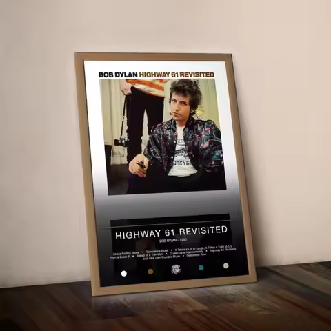 Famous Rock Music Singer Bob Dylan Poster Vintage Musical Album Cover Canvas Painting Wall Art Livin