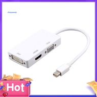 SPVPZ Portable 3 in 1 Thunderbolt Mini Display Port to HDMI-compatible VGA DVI Adapter Cable