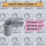 ISI 10 Pcs GREST Knee / Kne / Keni / Belokan Pipa Paralon 1/2 - 3/4 - 1