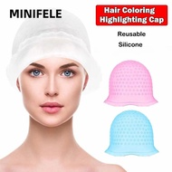 MINIFELE Hair Coloring Hat, Reusable Silicone Hair Coloring Highlighting Cap, With Hook Hair Dying F