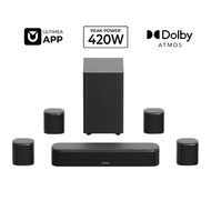 ULTIMEA Aura S5T 7.1ch Dolby Atmos Soundbar พร้อมซับวูฟเฟอร์ 5.25 "ระบบเสียงรอบทิศทาง 420W สําหรับโฮ