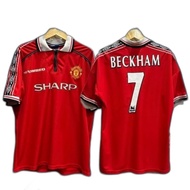 David Beckham #7 Man Utd Home 1998/1999 MU FC Treble Winner MUFC 98/99 Original Jersey Football Shir