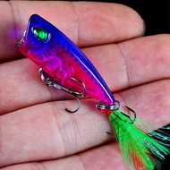 Popper Fishing Lure 4g-0.14oz/4.3cm-1.69" Hard Artificial Bass Bait 3D Eyes Plastic Wobblers Trout F