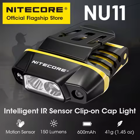 NITECORE NU11 Intelligent IR Motion Sensor Clip-on Cap Light 90° Adjustable Angle Built in Battery f