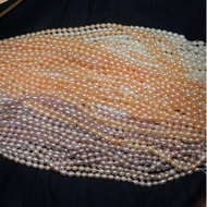 1 string of pearls 36cm long with rice grains 5-6mm long to make necklaces, bracelets, and ngoctraia