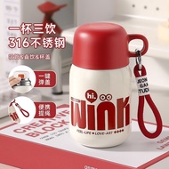 316 Thermos Cup Children Portable Straw Cup Rope High-Appearance Small Casino Water Cup Water Bottle