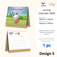 2026 Table Calendar Cute Kraft Stand Notage Malaysia Desk Flip Kalender Murah Minimalist Calendar Gi